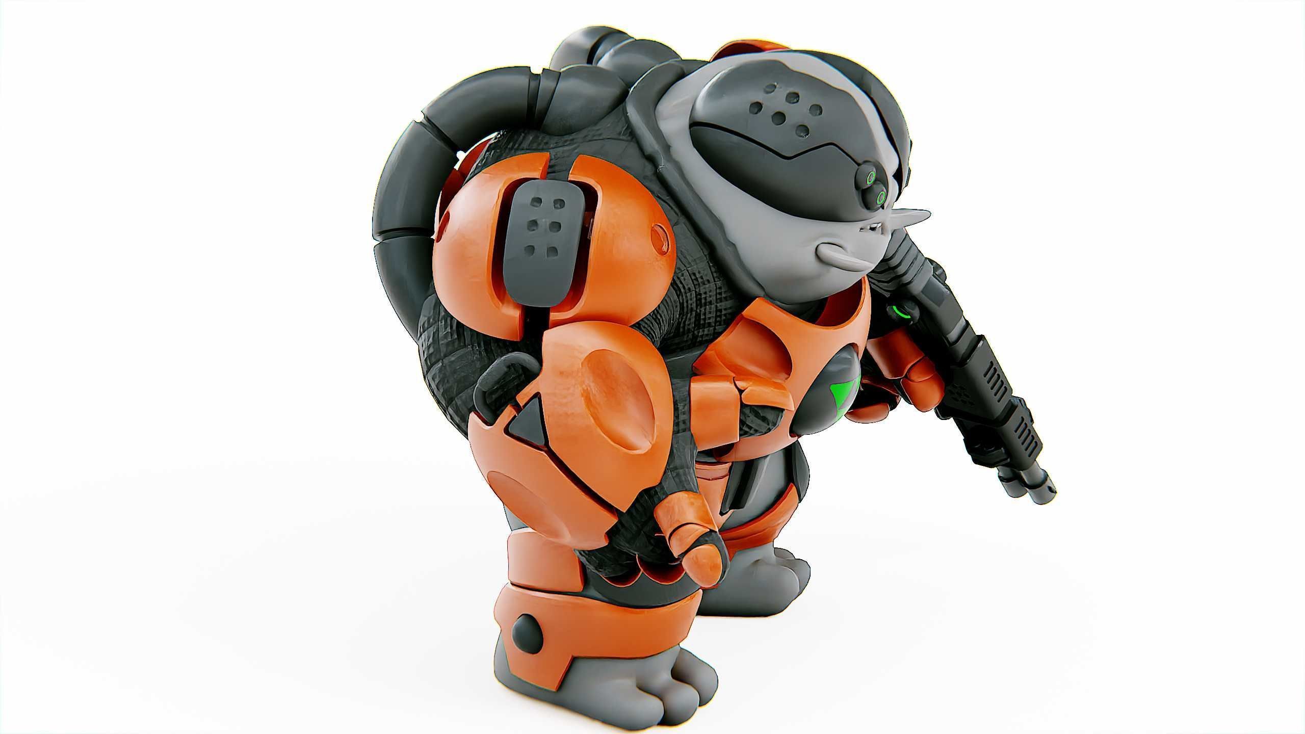 ALIEN MOBBY B-5 Rigged for Unreal Engine - Unity - MIXAMO 3D model_7