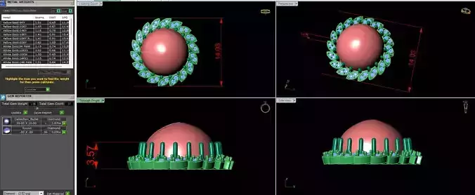 Pearl Diamonds Earring 3D print model