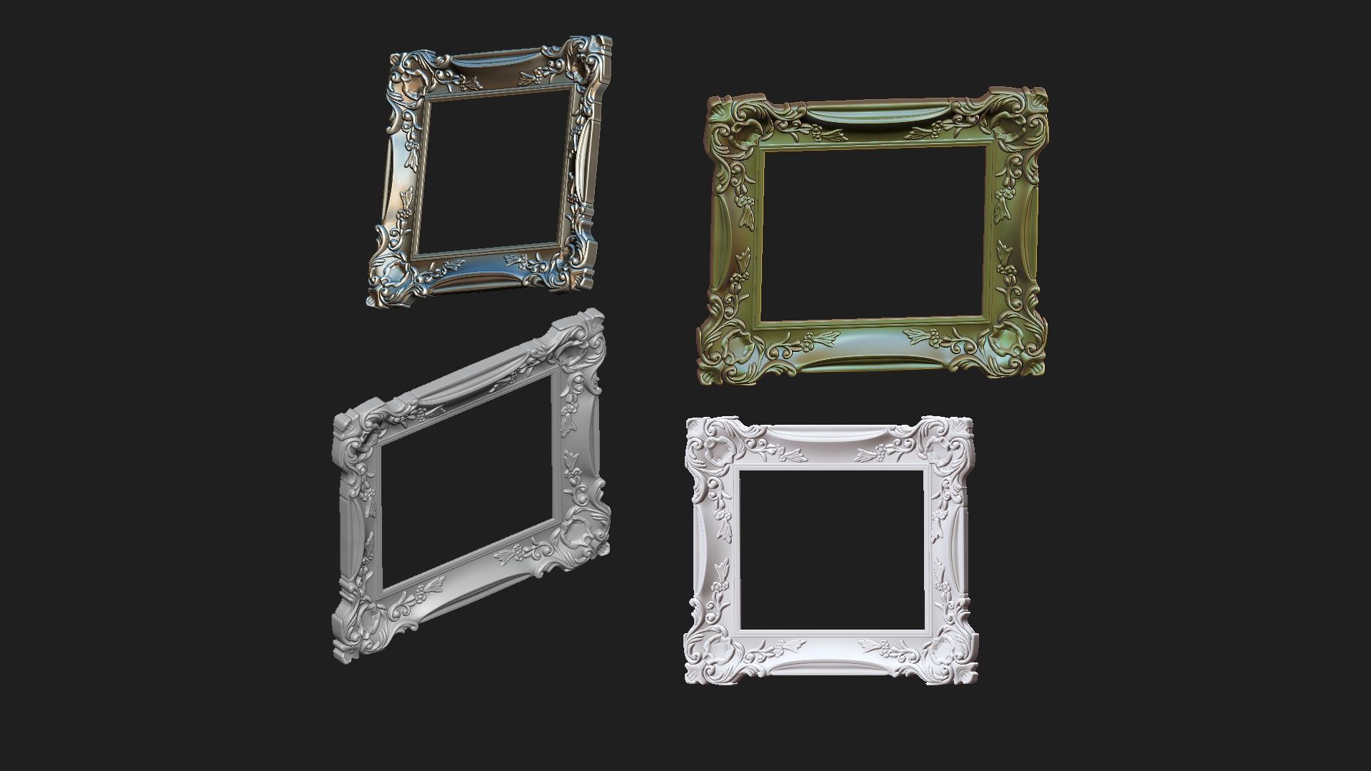  vintage frame 3D print model_4