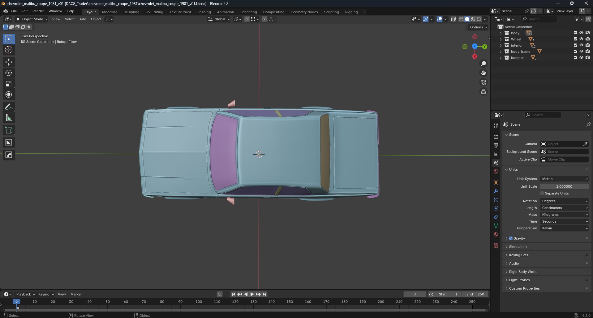 Chevrolet Malibu Coupe 1981 3D Print Model 3D print model_12