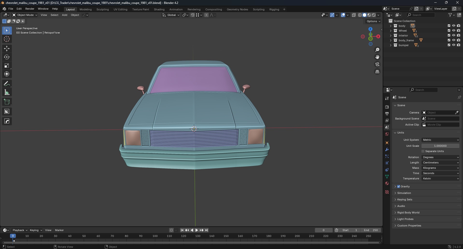 Chevrolet Malibu Coupe 1981 3D Print Model 3D print model_13