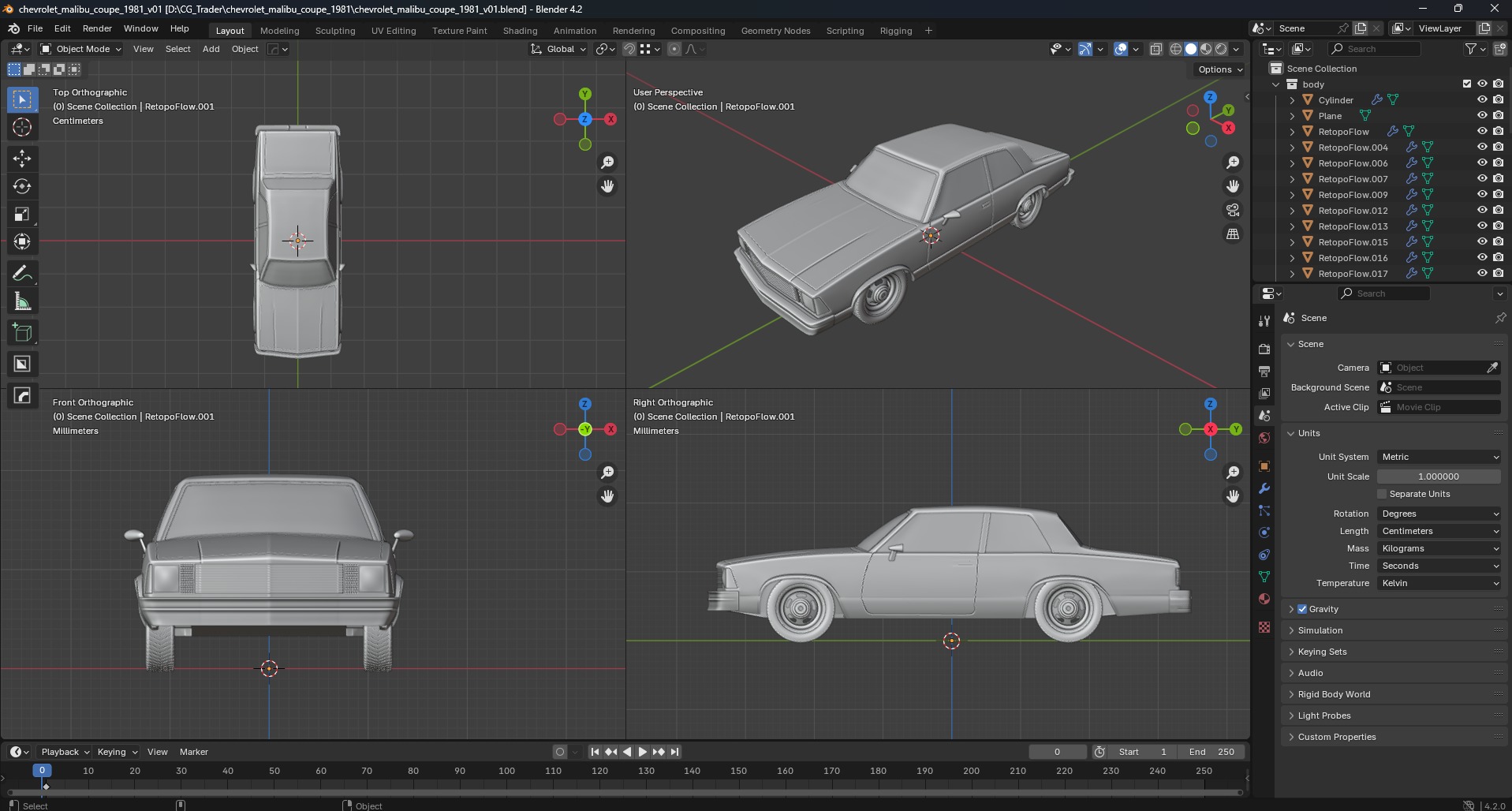 Chevrolet Malibu Coupe 1981 3D Print Model 3D print model_53