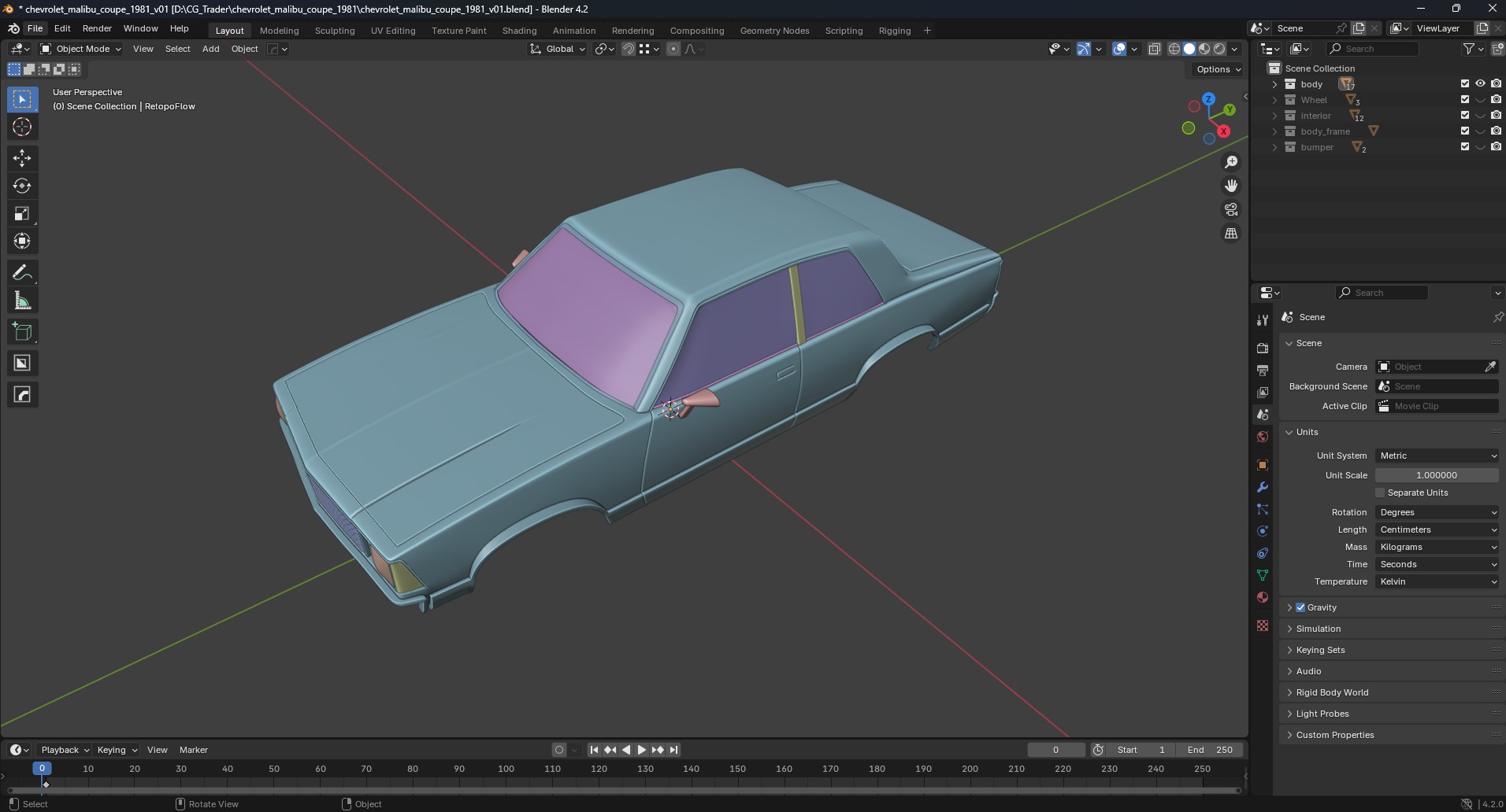 Chevrolet Malibu Coupe 1981 3D Print Model 3D print model_20