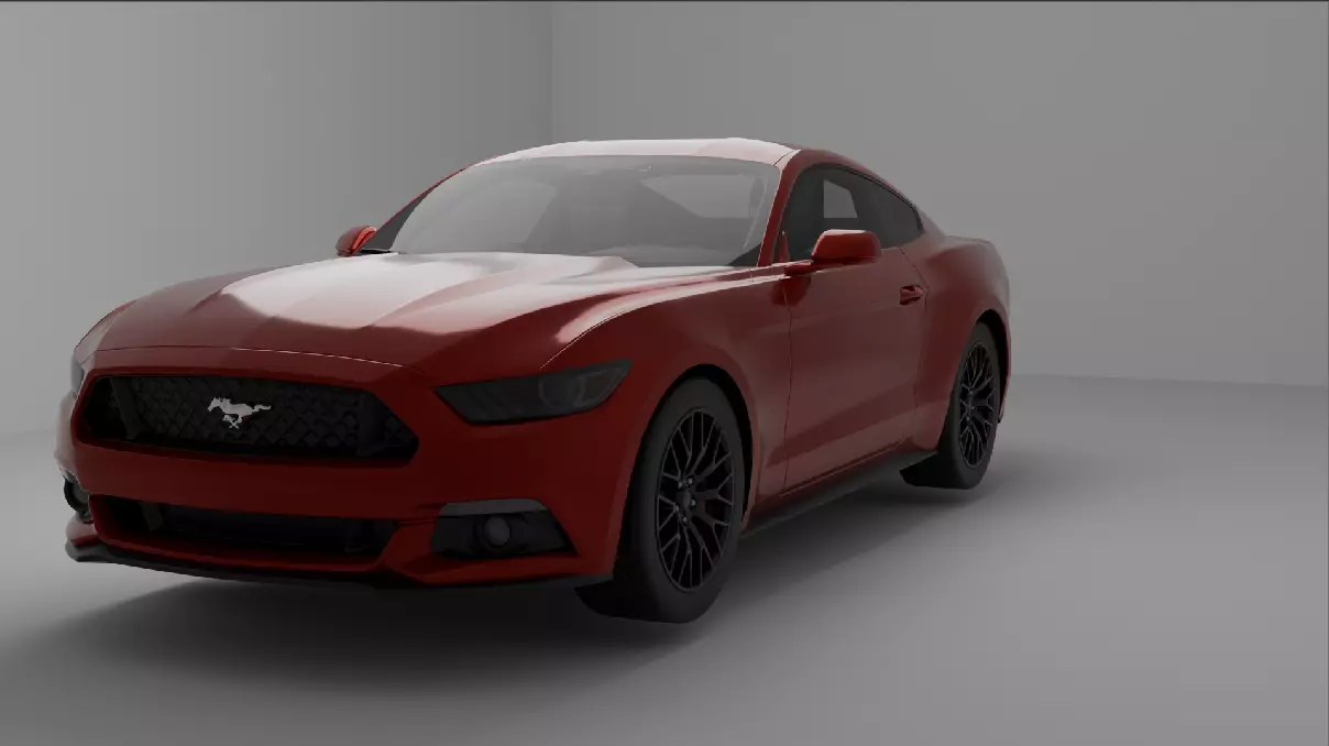 Ford Mustang 2015 Low-poly 3D model_0