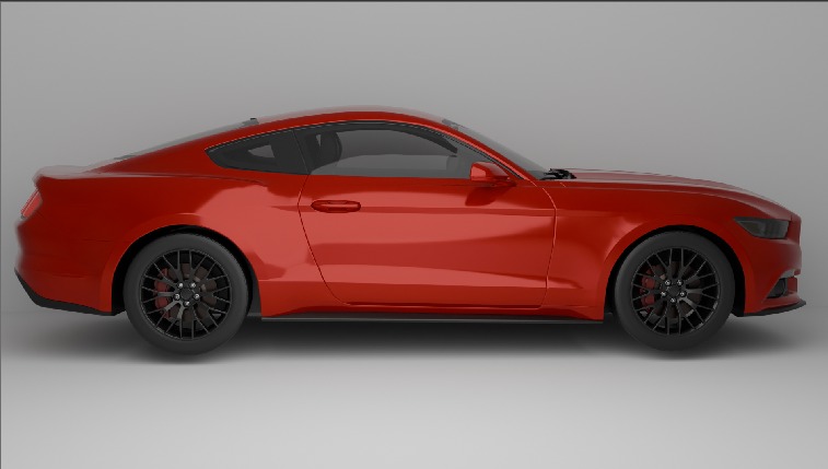 Ford Mustang 2015 Low-poly 3D model_2