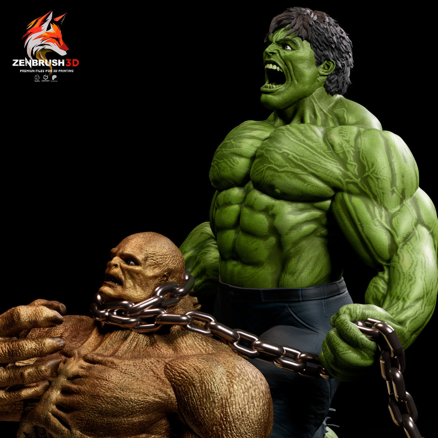 THE INCREDIBLE HULK VS ABOMINATION - DIORAMA 3D PRINTING 3D print model_1