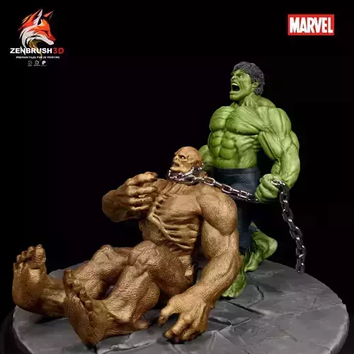 THE INCREDIBLE HULK VS ABOMINATION - DIORAMA 3D PRINTING