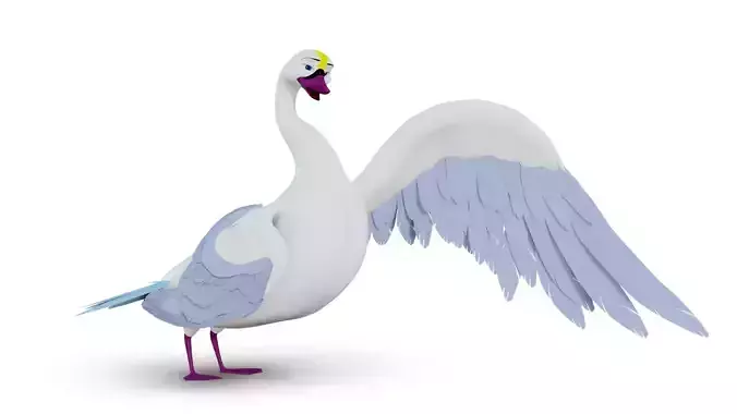 Princess Odette the Swan Low-poly 3D model