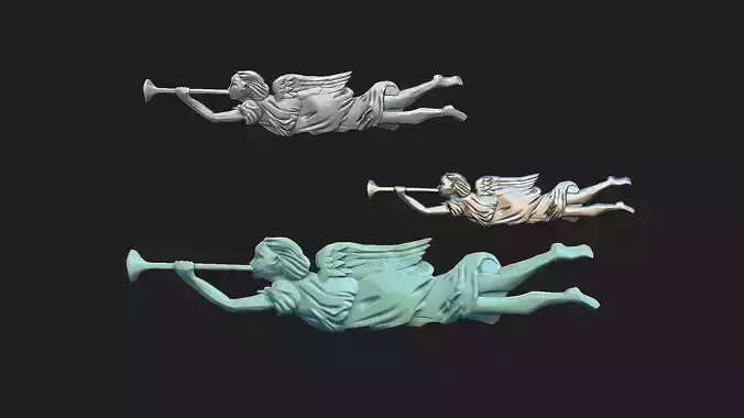  angel with trumpet 3D print model