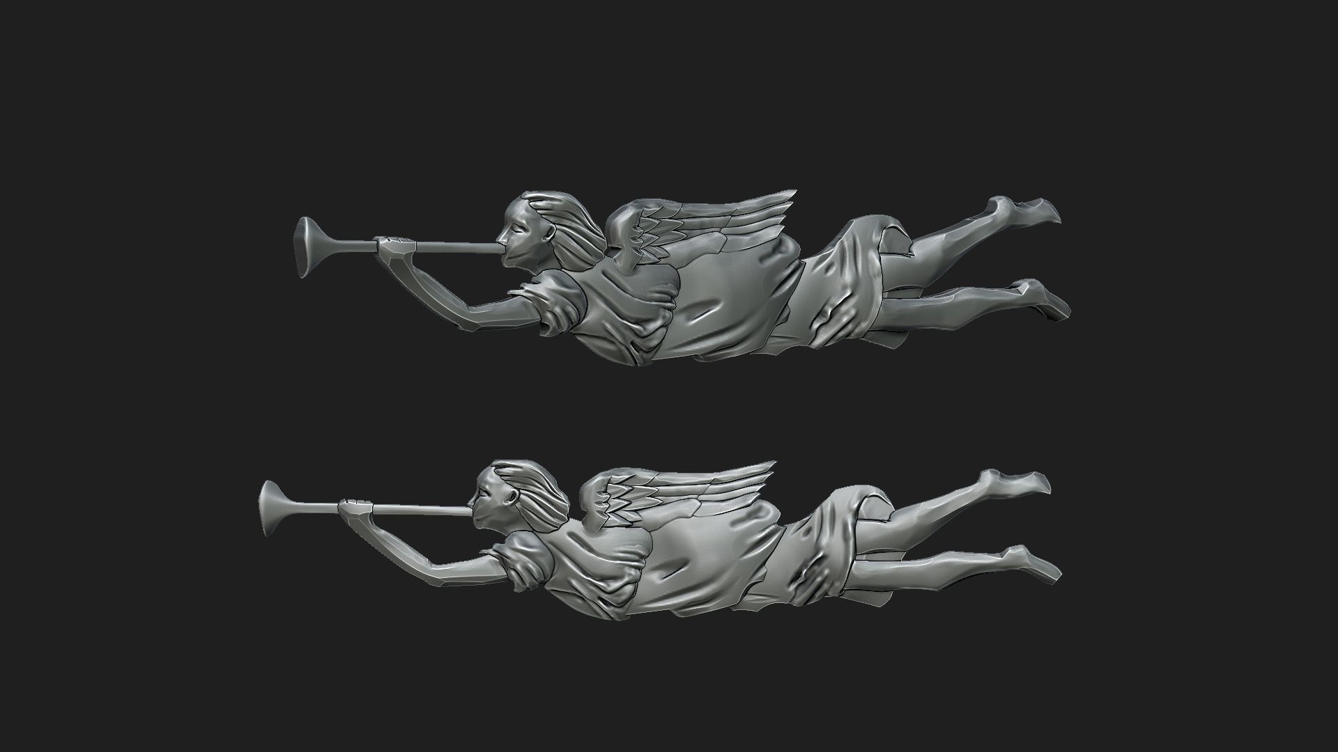  angel with trumpet 3D print model_5
