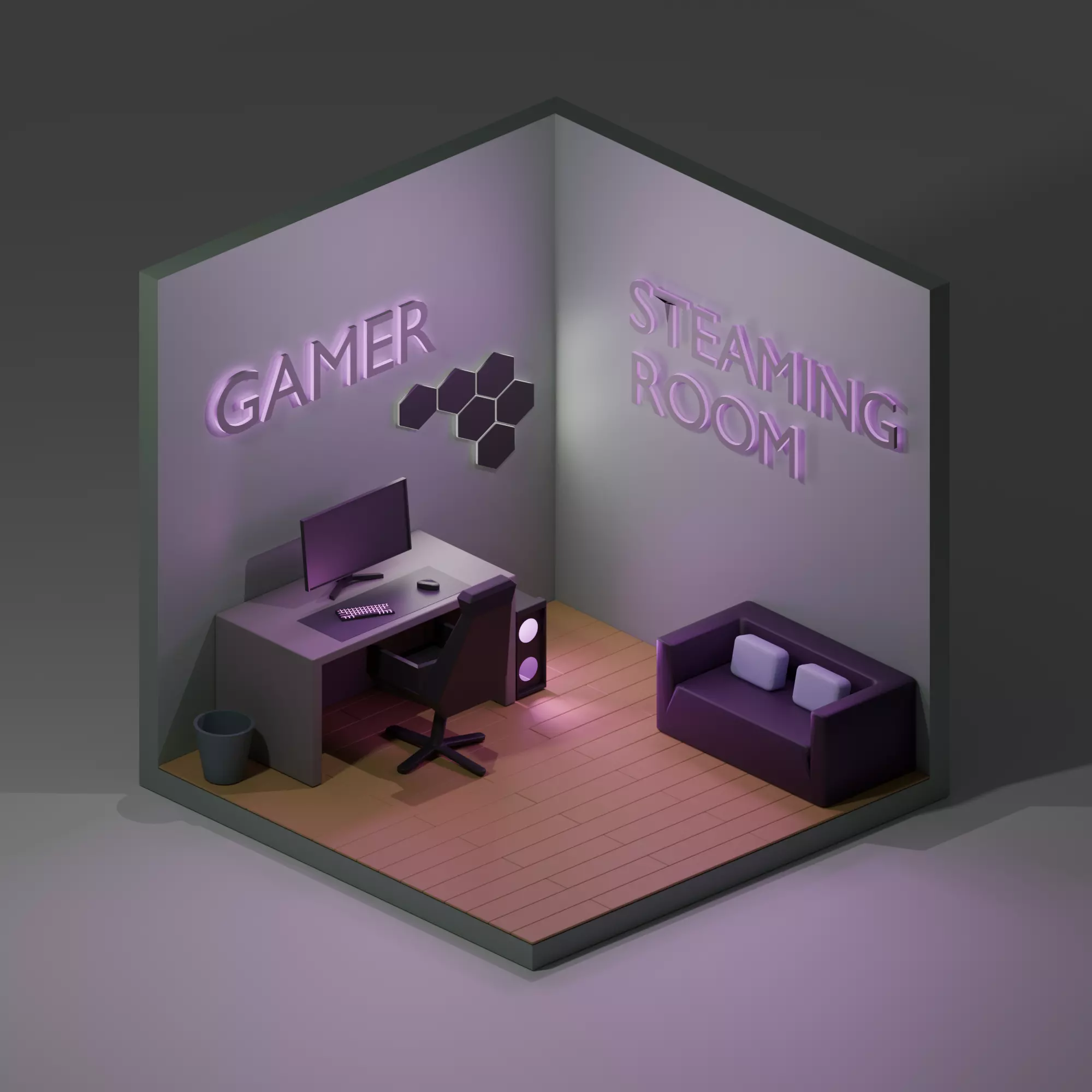 GameRoom Isometric 3D model_0
