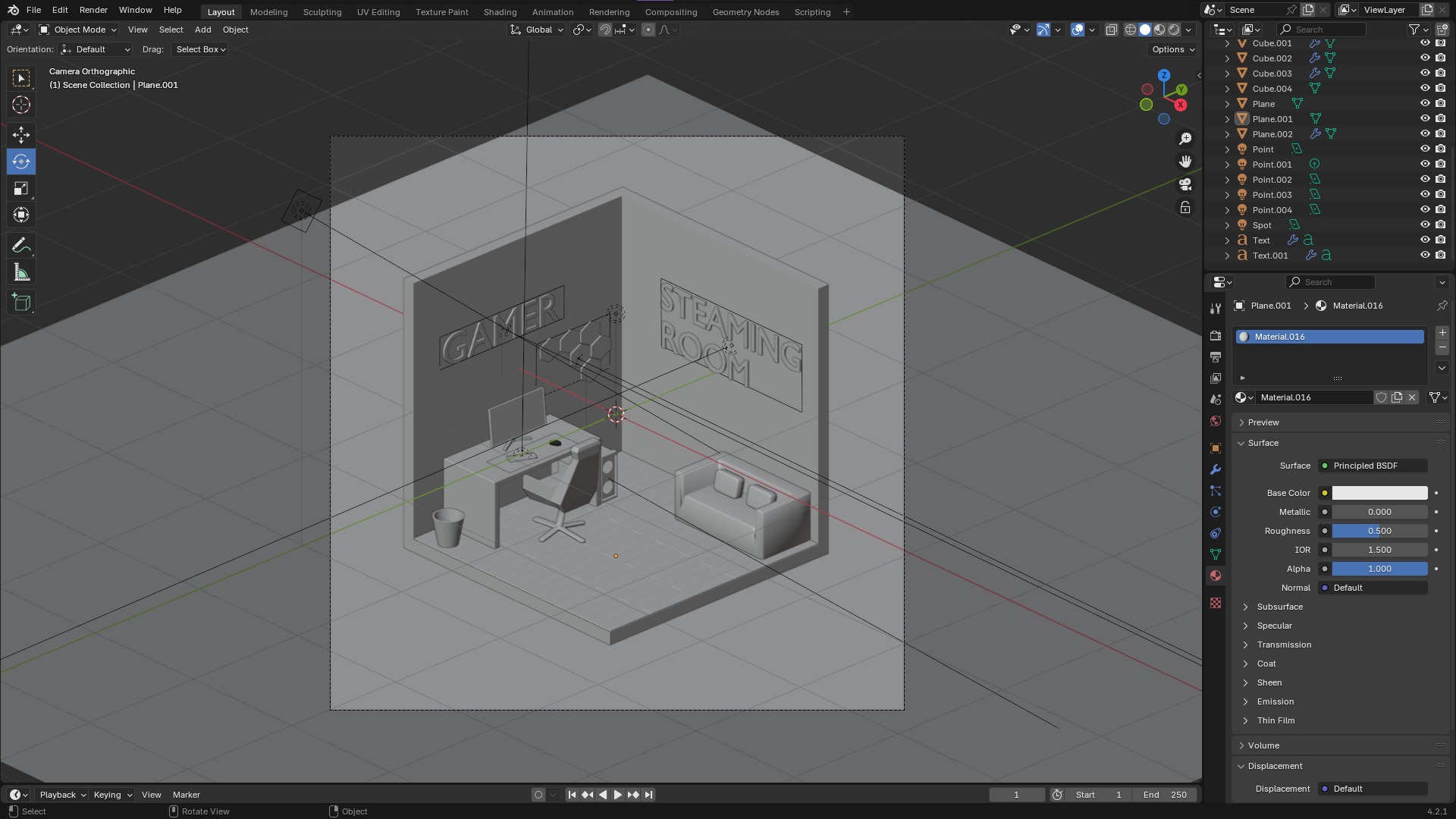 GameRoom Isometric 3D model_1