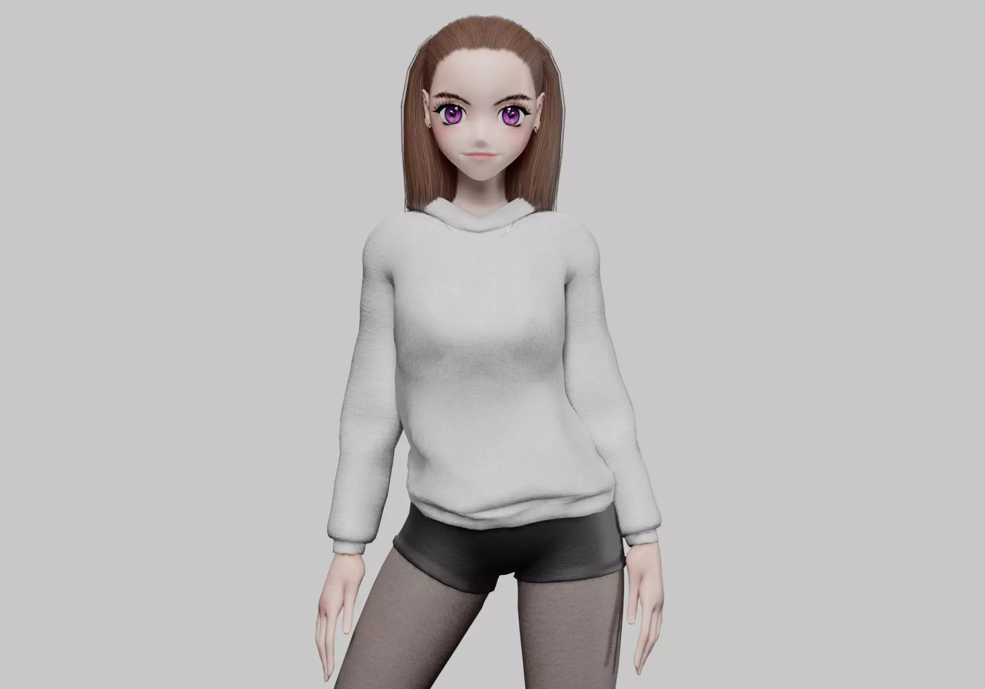 Young cute girl V24001 Low-poly 3D model