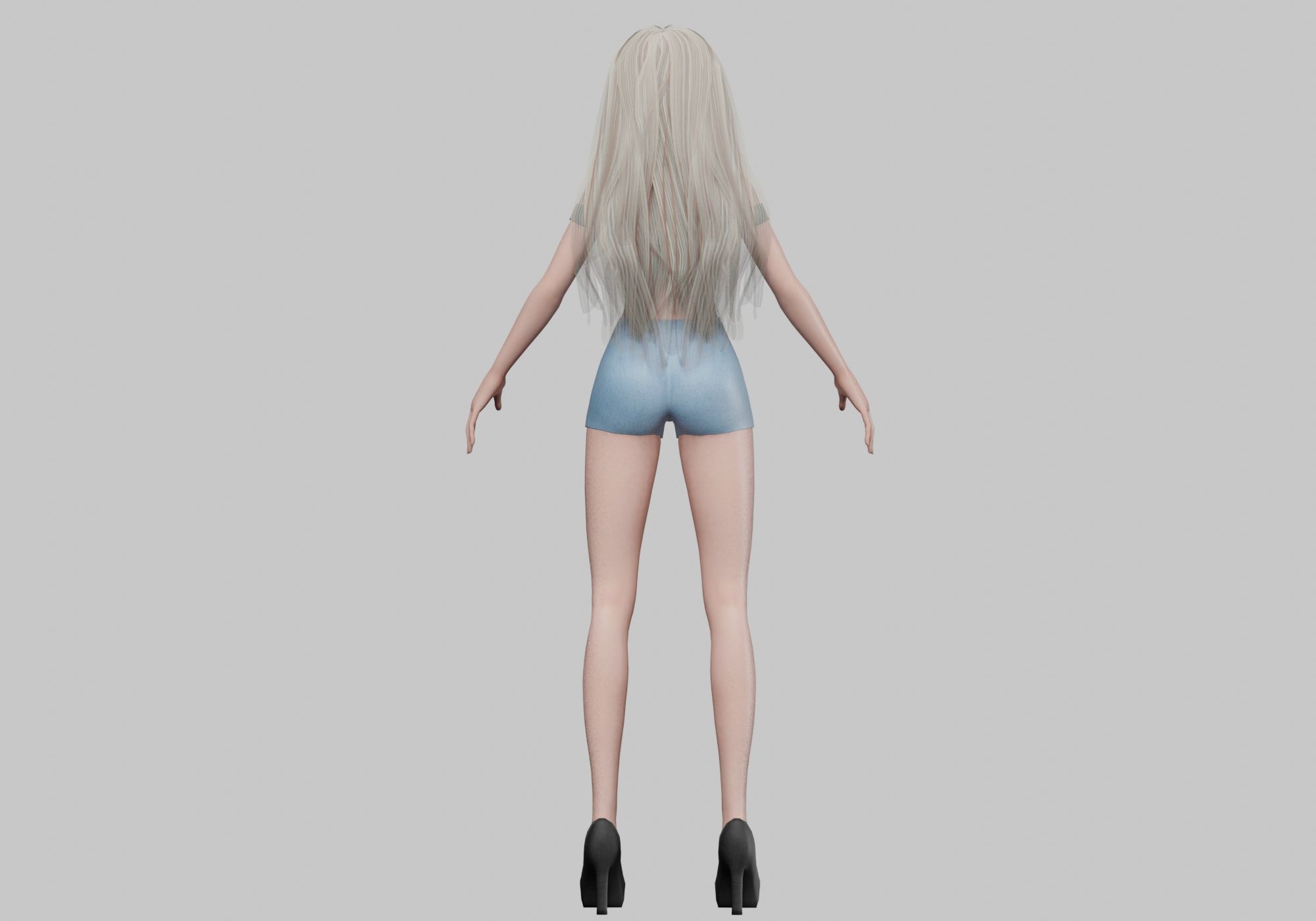 sweet blond girl V29068 Low-poly 3D model_6