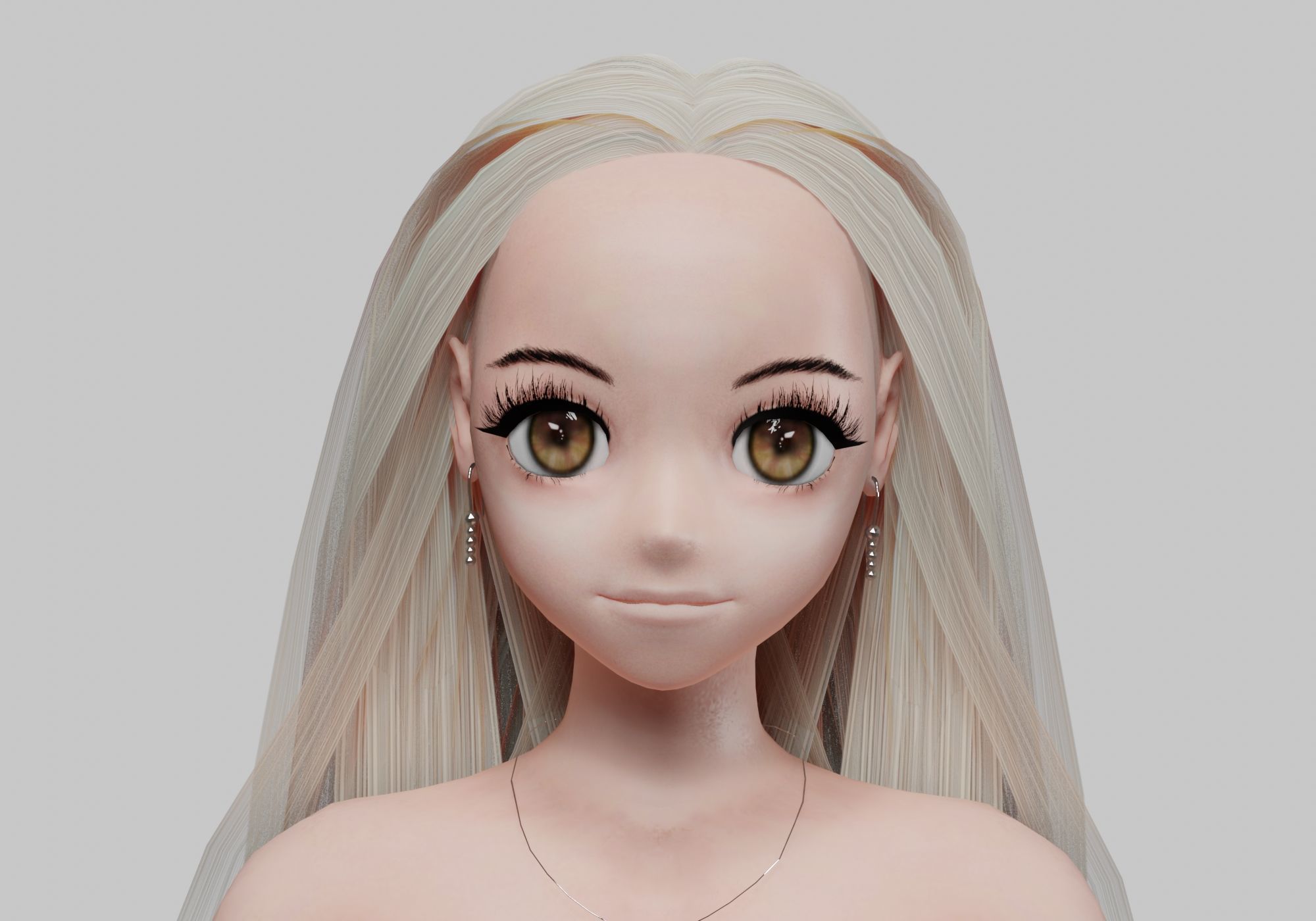 sweet blond girl V29068 Low-poly 3D model_2