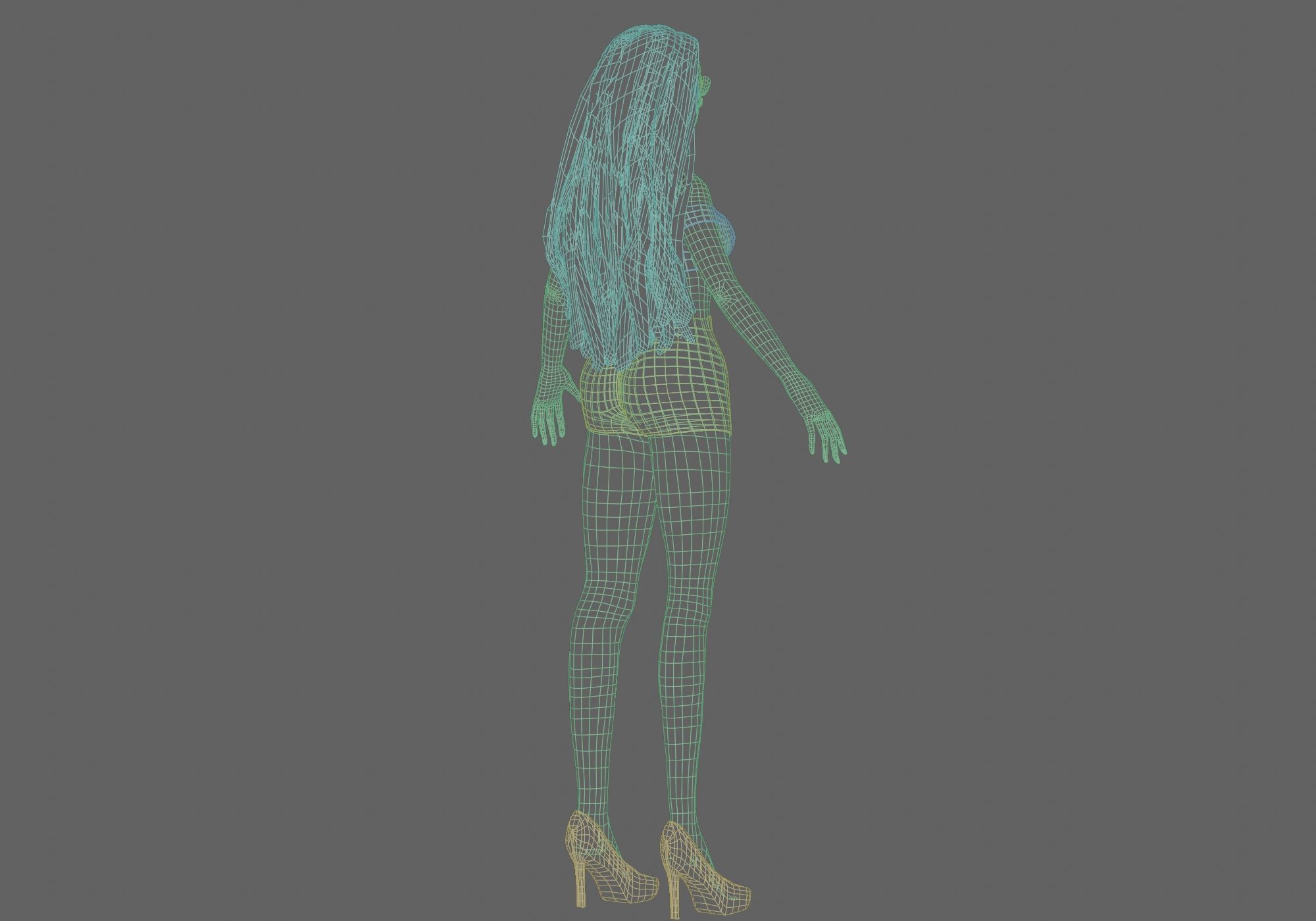 sweet blond girl V29068 Low-poly 3D model_13