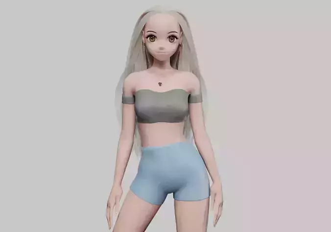sweet blond girl V29068  Low-poly 3D model