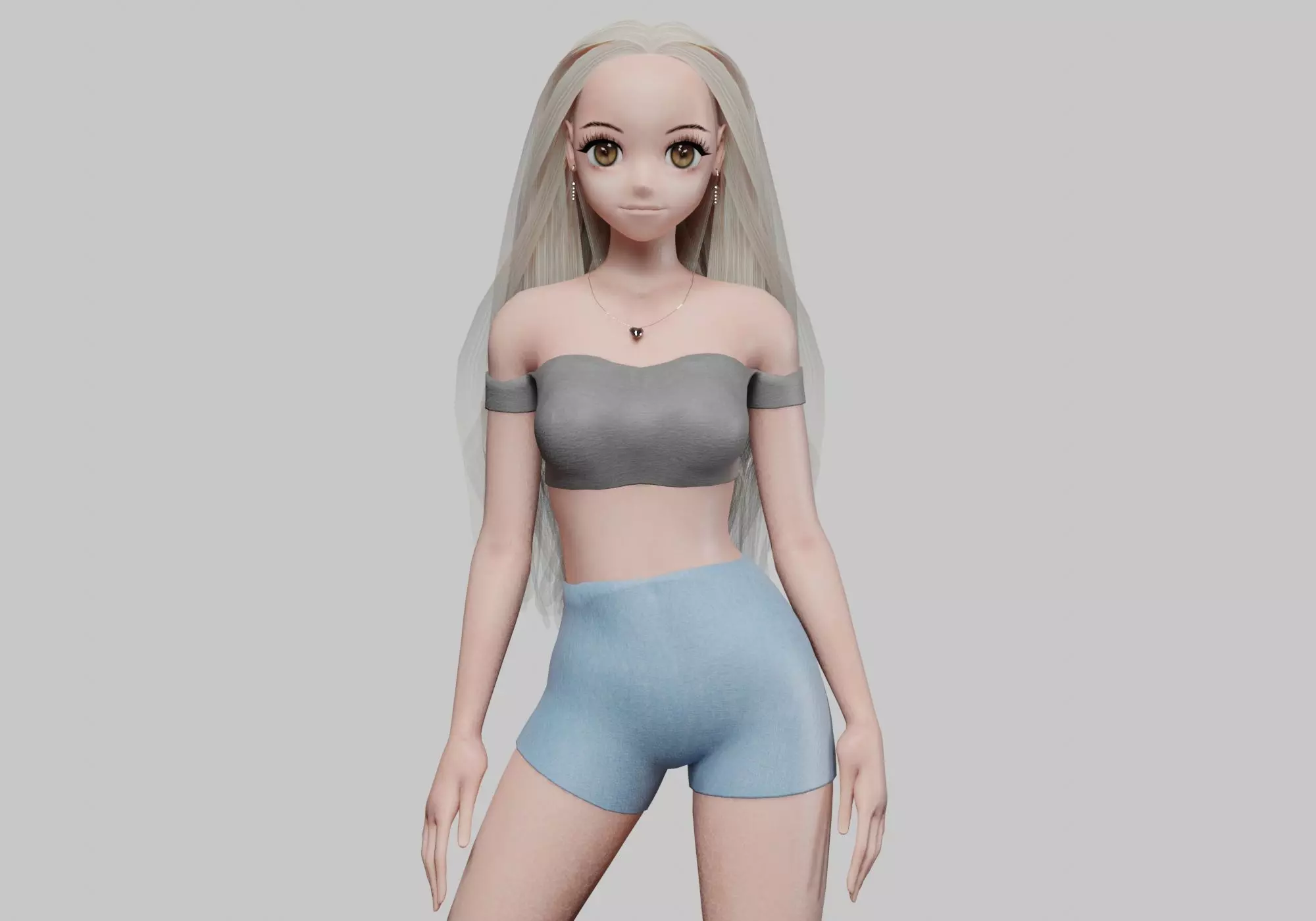 sweet blond girl V29068 Low-poly 3D model_0
