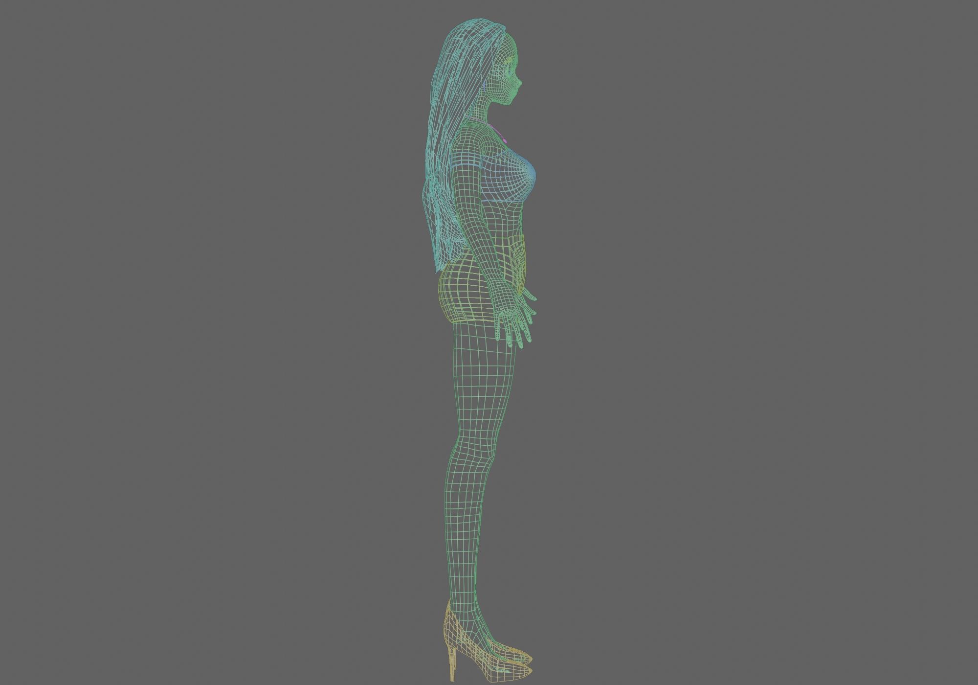 sweet blond girl V29068 Low-poly 3D model_12