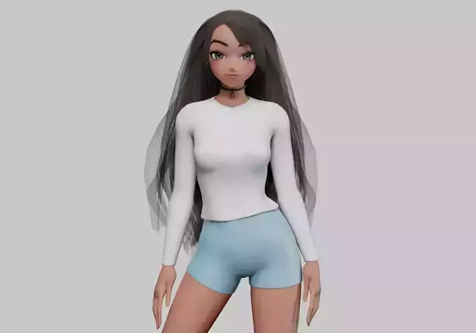 sweet anime girl V28586 