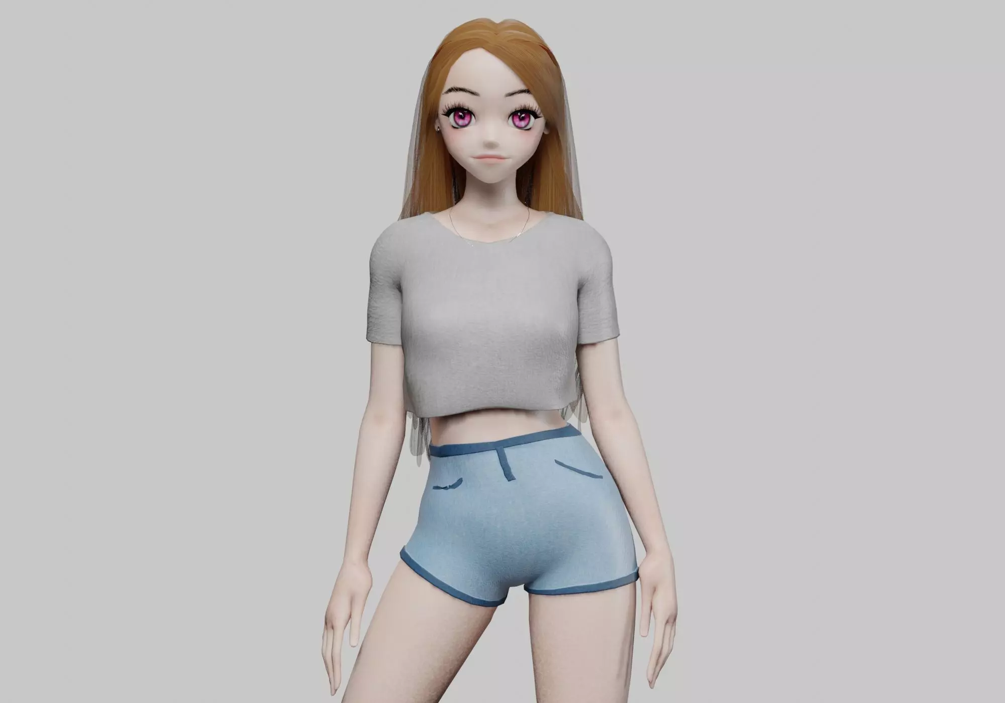 stylized cute girl V31565 Low-poly 3D model