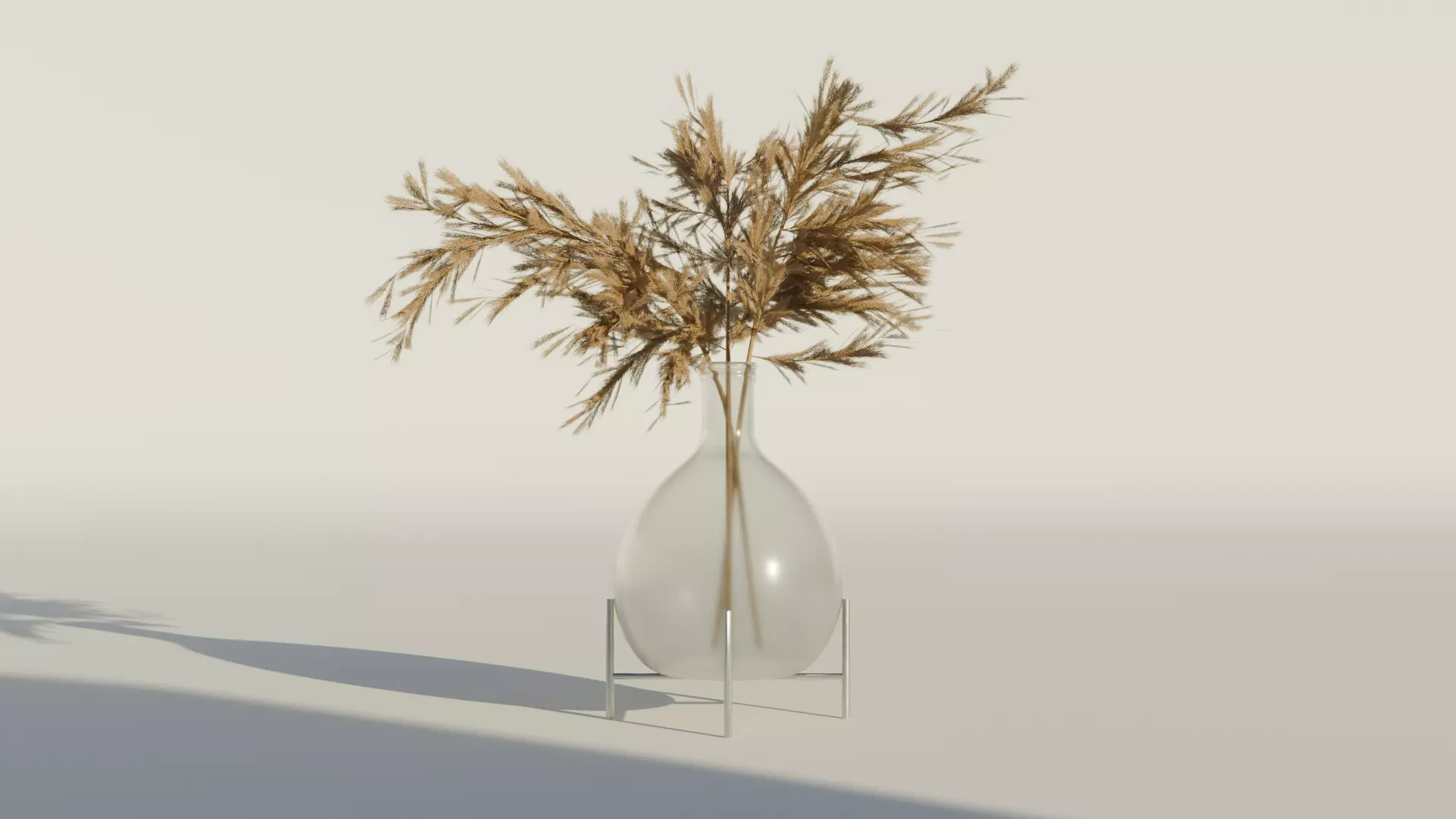 Reed in vase low-poly AR VR model Low-poly 3D model_0