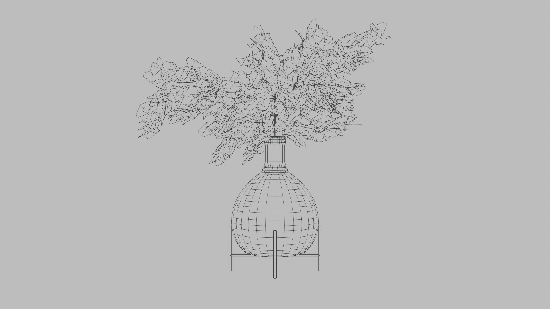 Reed in vase low-poly AR VR model Low-poly 3D model_4