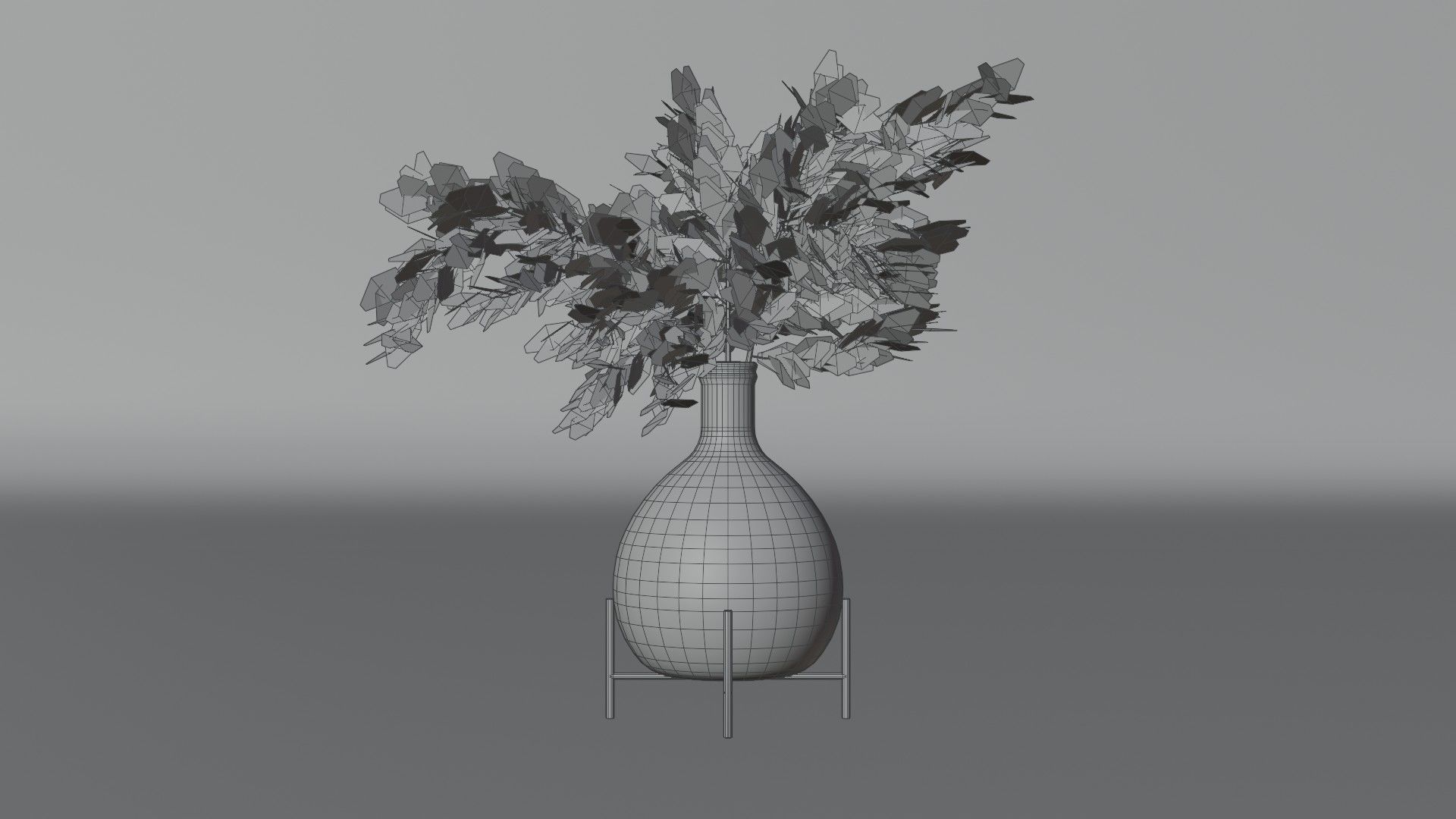 Reed in vase low-poly AR VR model Low-poly 3D model_3