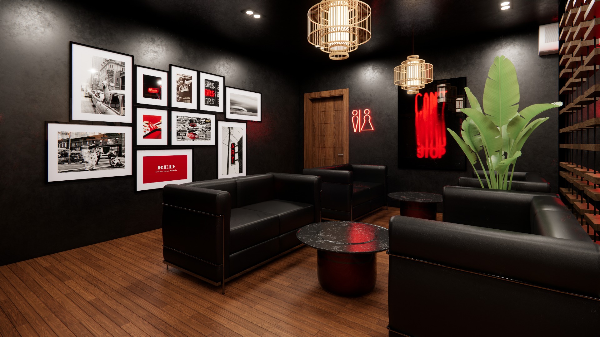 LOUNGE Low-poly 3D model_4