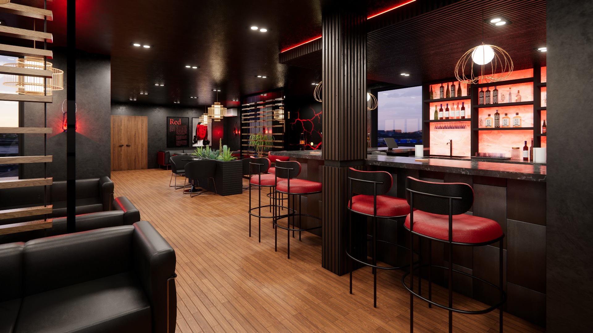 LOUNGE Low-poly 3D model_5