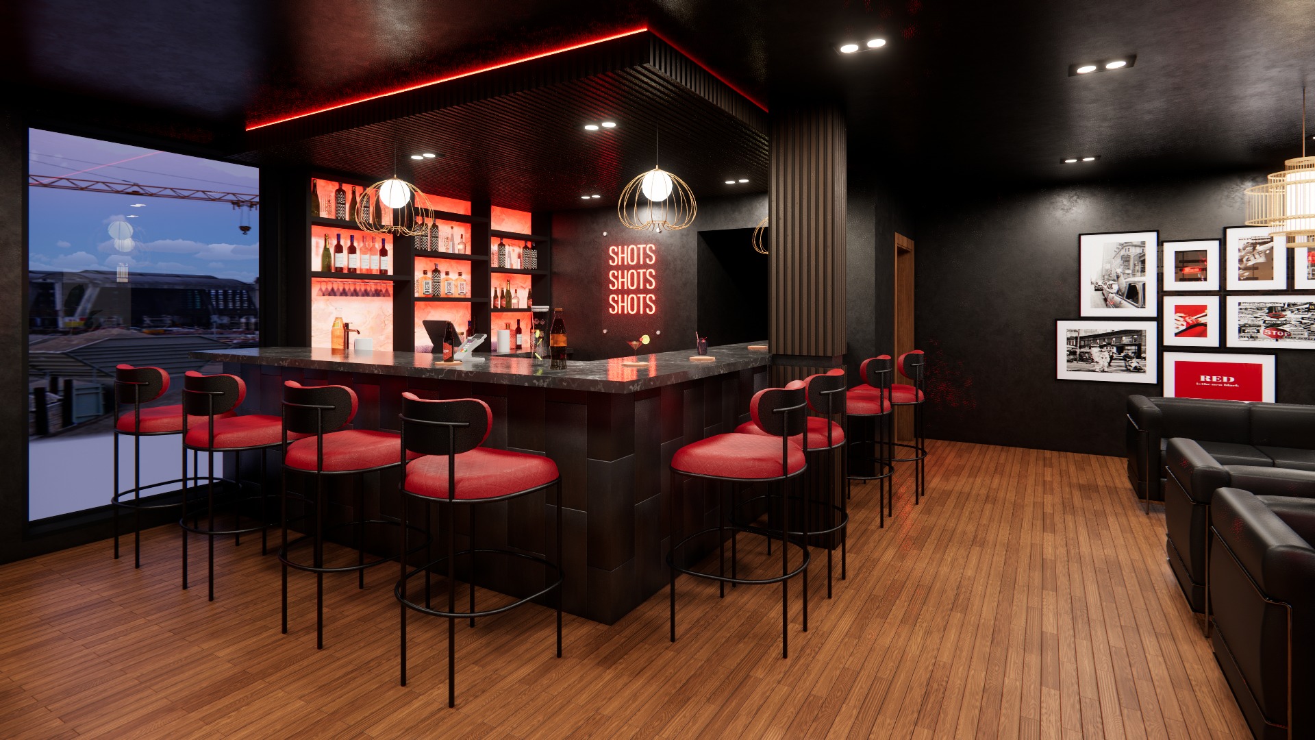 LOUNGE Low-poly 3D model_3