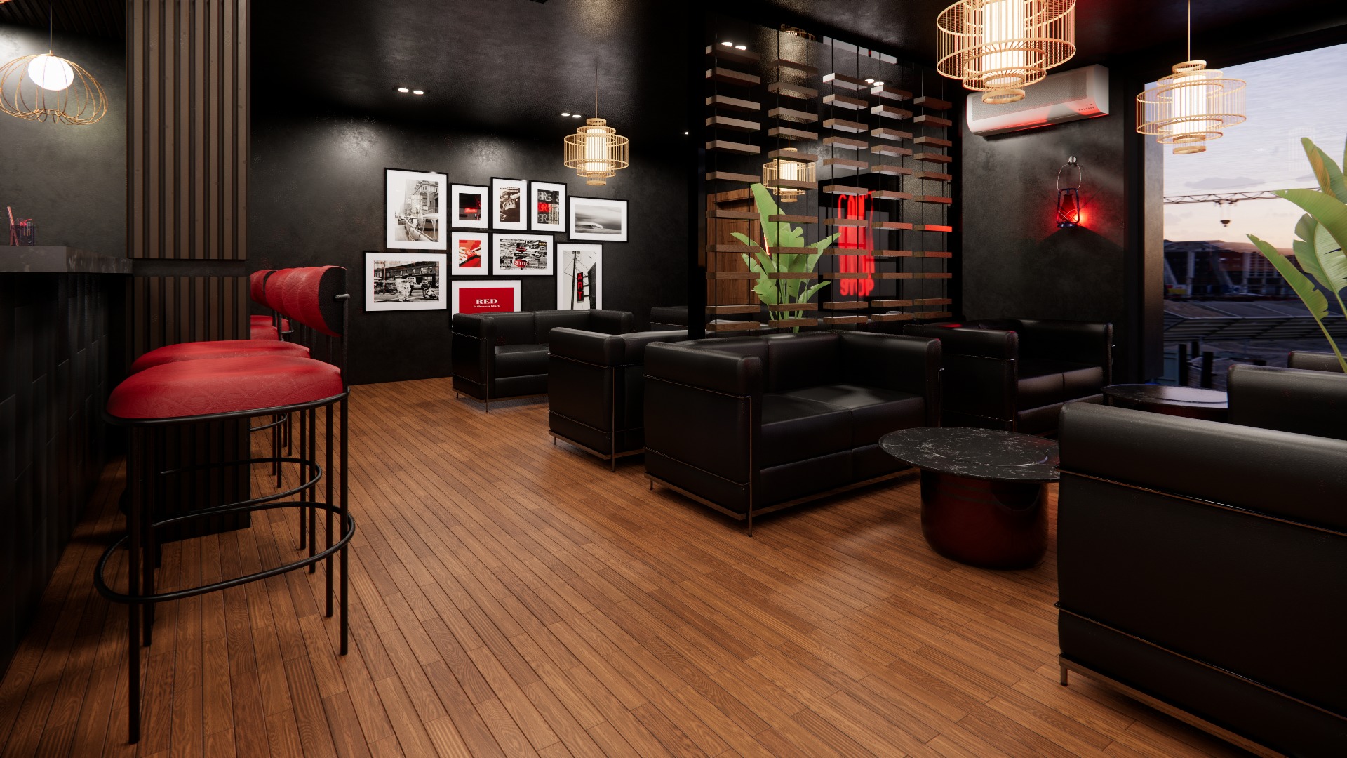 LOUNGE Low-poly 3D model_2