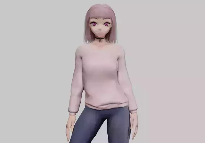 anime cool girl V28698 