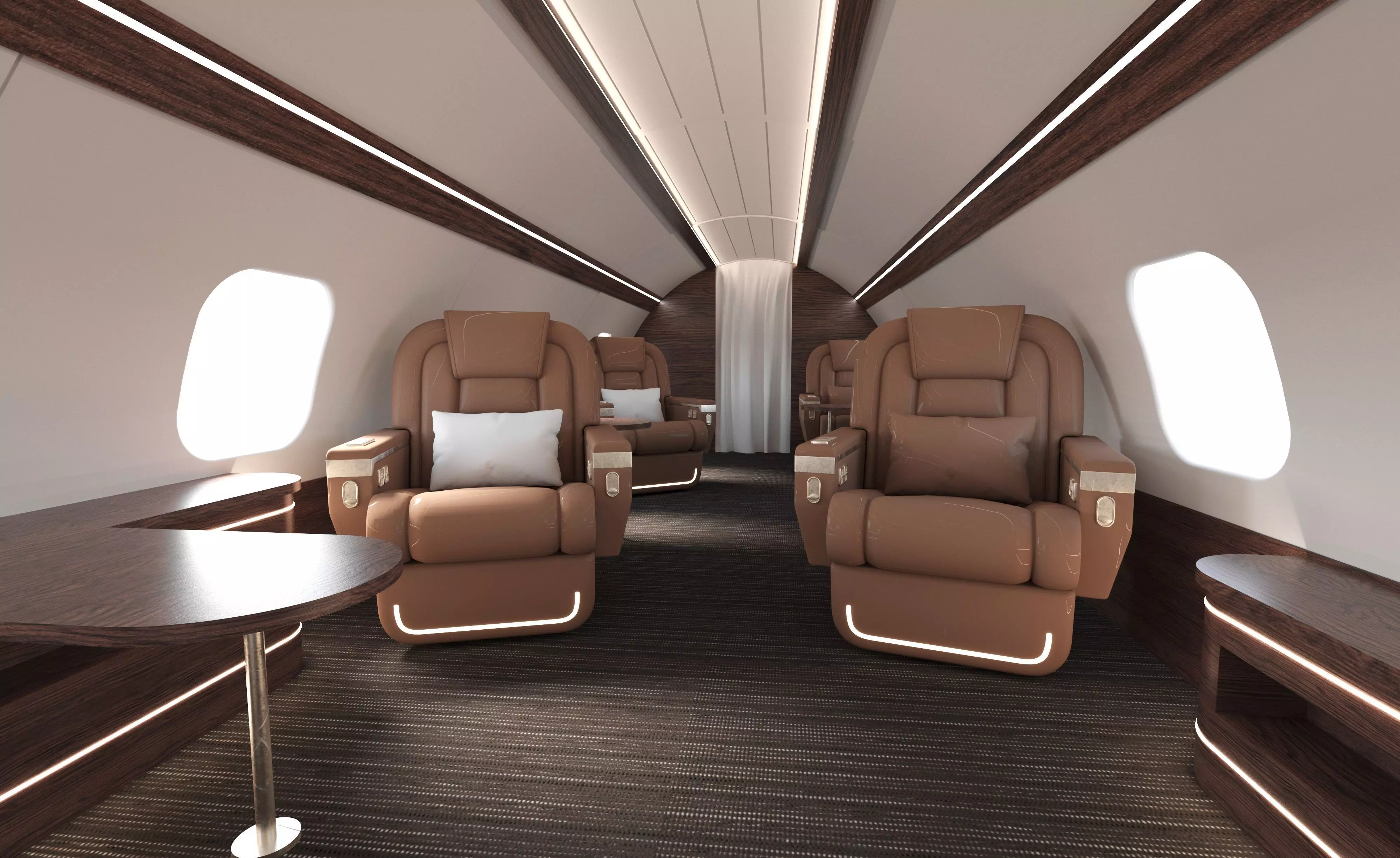 Luxory Private Jet LOW POLY BAKED TEXTURE 3D model_0