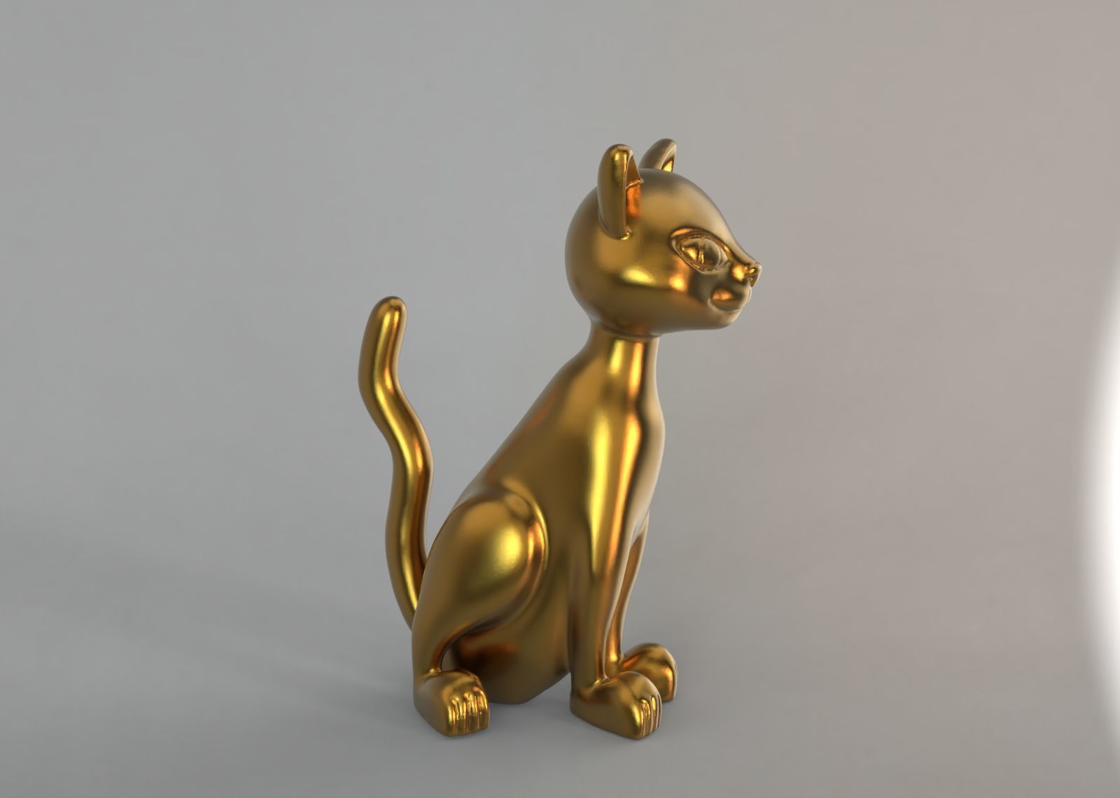 3d model of sitting cat 3D print model_2