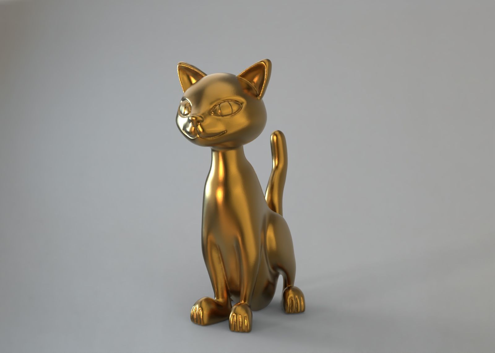 3d model of sitting cat 3D print model_1