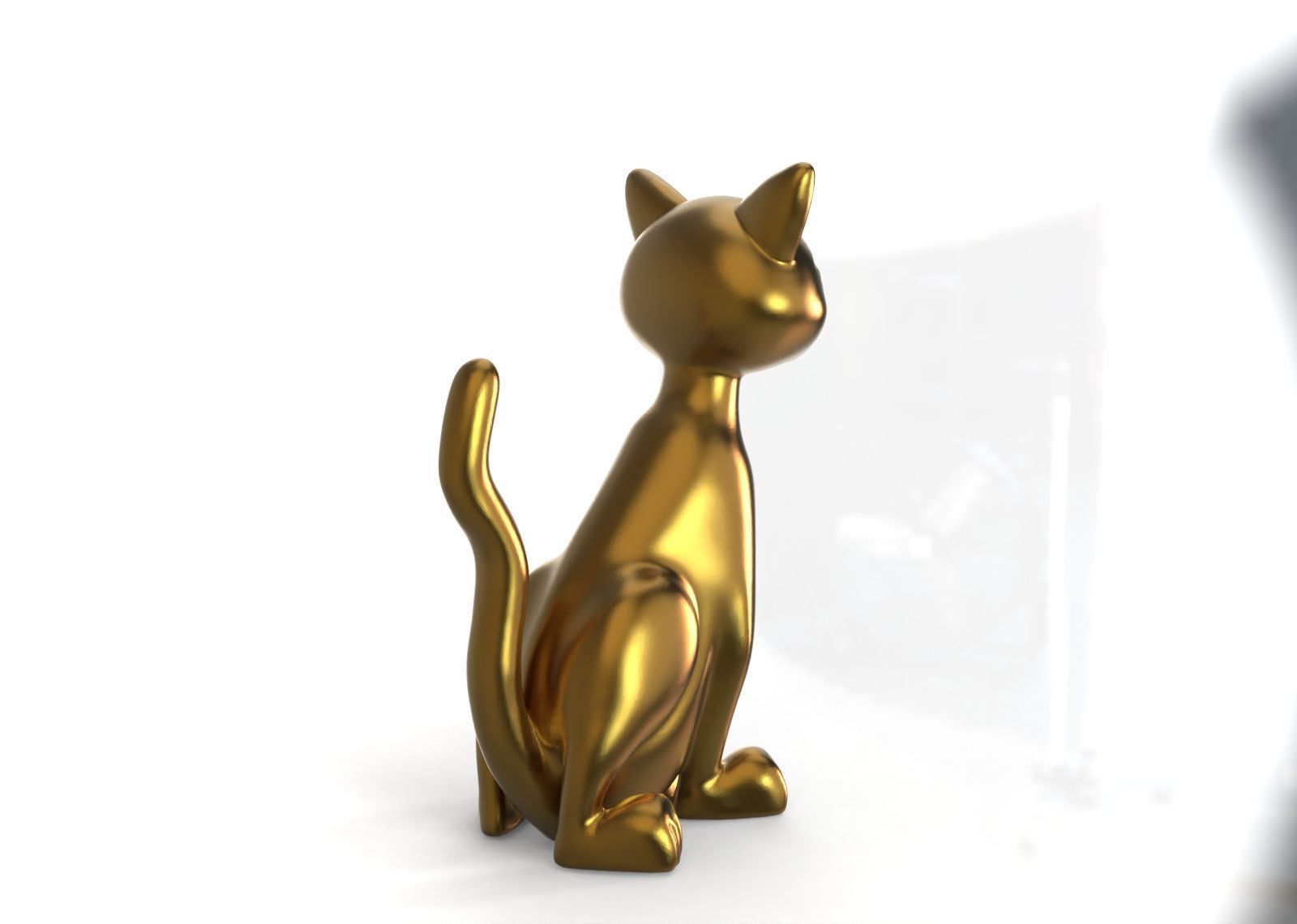 3d model of sitting cat 3D print model_3