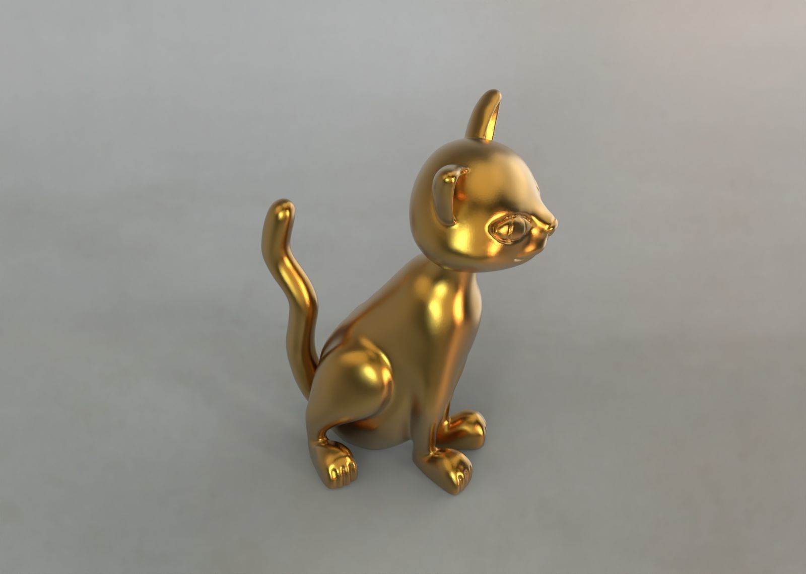 3d model of sitting cat 3D print model_4