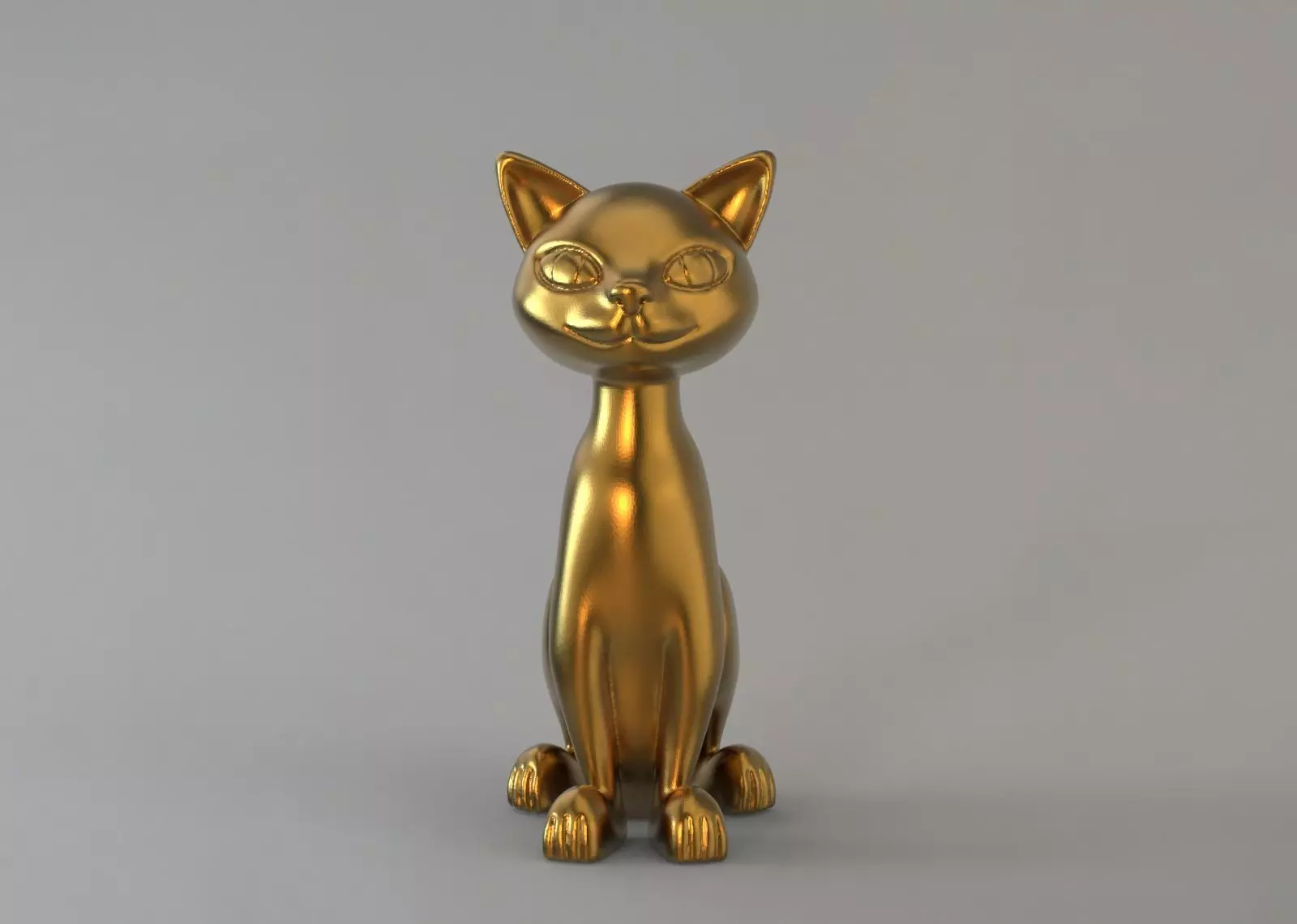 3d model of sitting cat 3D print model_0