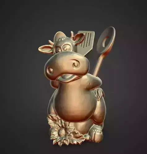 cow kitchen utensil holder 3D model
