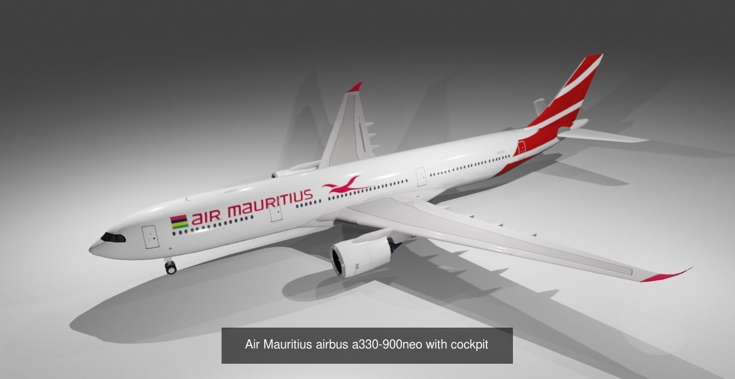 Airbus a330-900neo model with cockpit low poly 10 liveries 3D Model Collection_7