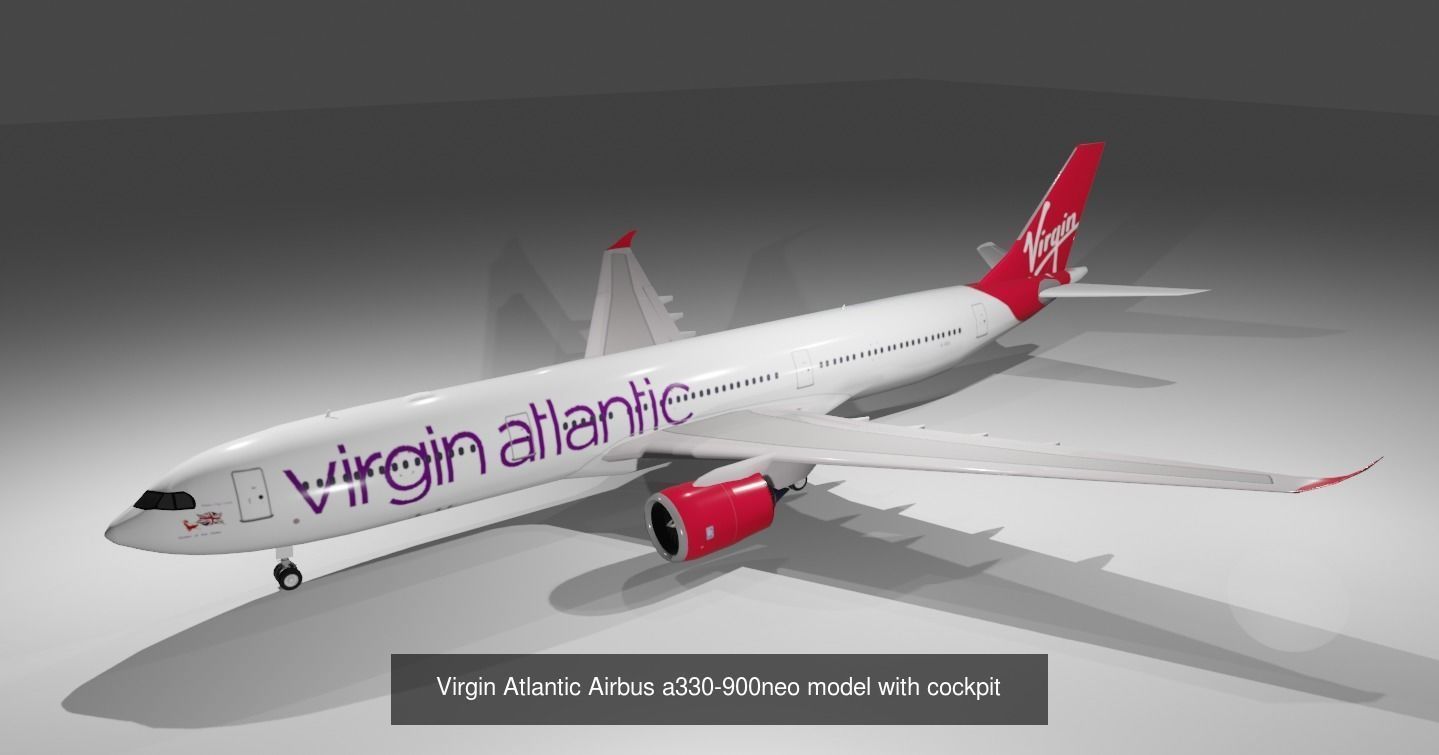 Airbus a330-900neo model with cockpit low poly 10 liveries 3D Model Collection_8