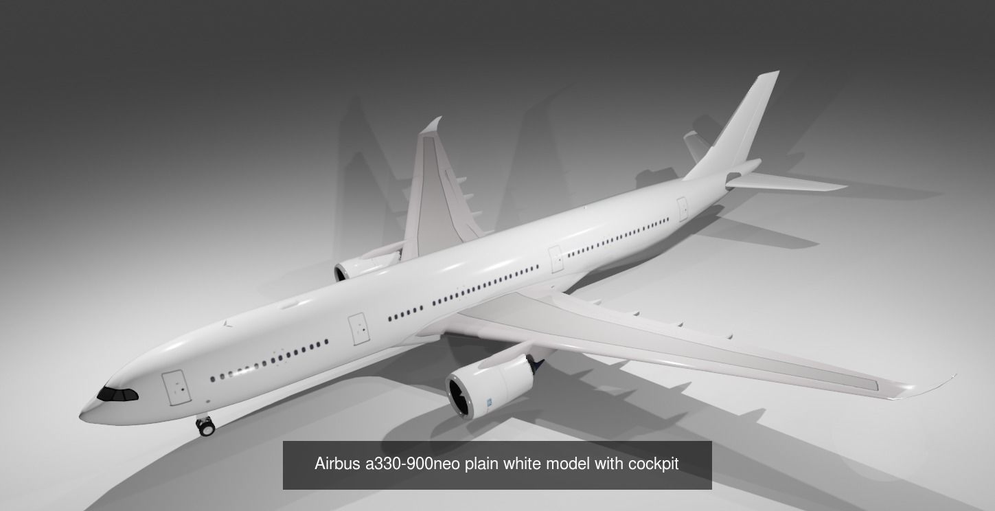 Airbus a330-900neo model with cockpit low poly 10 liveries 3D Model Collection_10