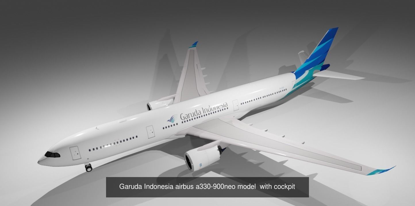 Airbus a330-900neo model with cockpit low poly 10 liveries 3D Model Collection_6