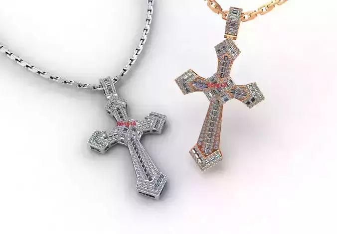 Full Diamonds Cross Pendant 