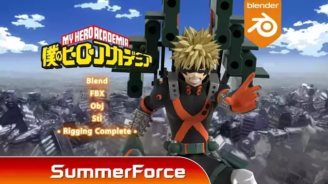 Katsuki Bakugo Strafe Panzer -  My Hero Academia 3D model