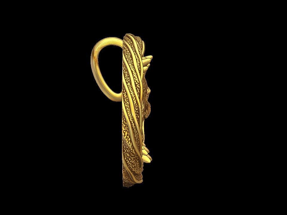 Fox pendant 3D print model_7