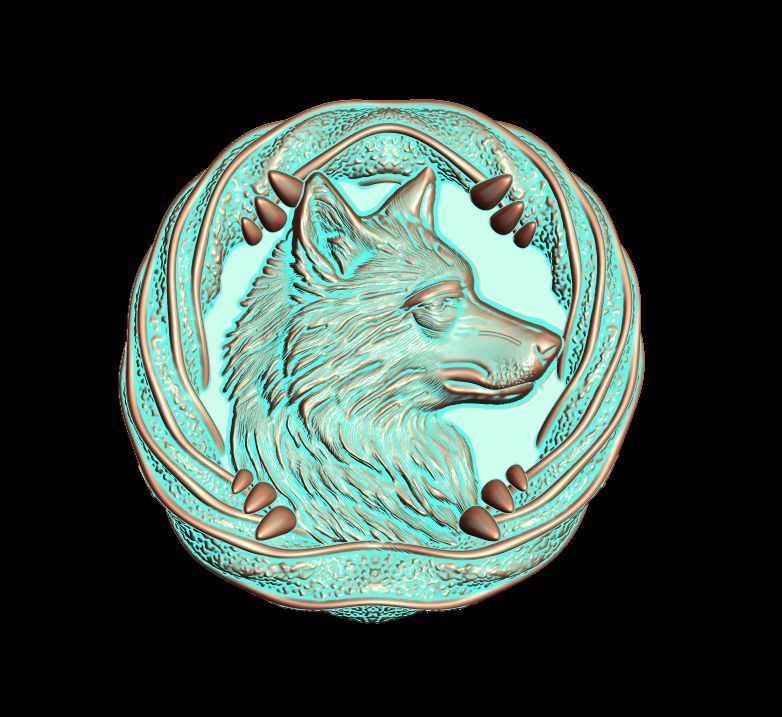 Fox pendant 3D print model_5