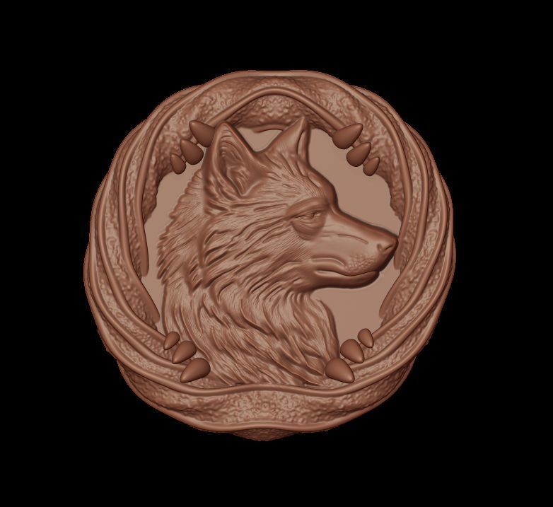 Fox pendant 3D print model_3