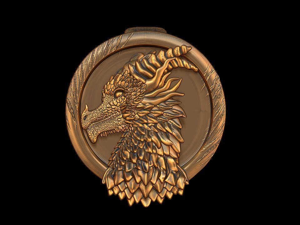 Dragon Pendant 3D print model_3